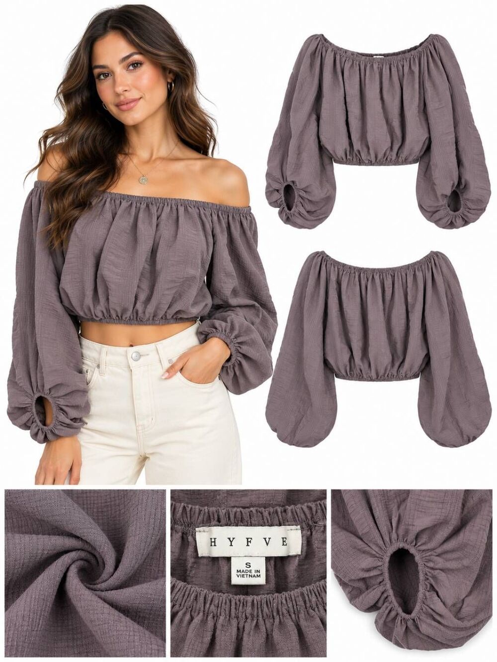 Hyfve Off Shoulder Crop Top Small